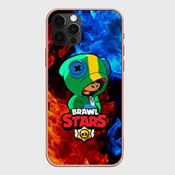 Чехол для iPhone 12 Pro Max Brawl Stars LEON, цвет: 3D-светло-розовый