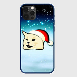 Чехол для iPhone 12 Pro Max Woman yelling at cat, цвет: 3D-тёмно-синий