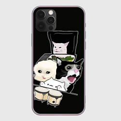Чехол для iPhone 12 Pro Max Woman yelling at cat, цвет: 3D-серый