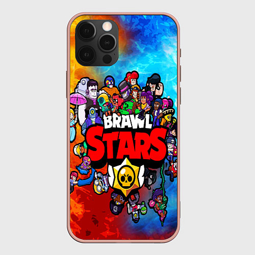Чехол iPhone 12 Pro Max BrawlStars All heroes / 3D-Светло-розовый – фото 1