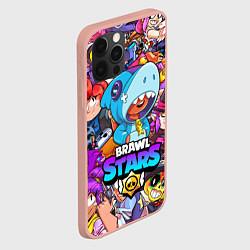 Чехол для iPhone 12 Pro Max BRAWL STARS LEON SHARK, цвет: 3D-светло-розовый — фото 2