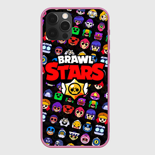 Чехол iPhone 12 Pro Max BRAWL STARS / 3D-Малиновый – фото 1