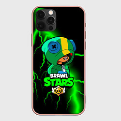 Чехол для iPhone 12 Pro Max Brawl Stars LEON, цвет: 3D-светло-розовый