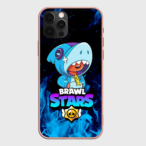 Чехол iPhone 12 Pro Max BRAWL STARS LEON SHARK / 3D-Светло-розовый – фото 1