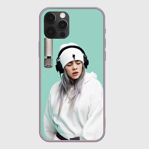 Чехол iPhone 12 Pro Max BILLIE EILISH / 3D-Серый – фото 1