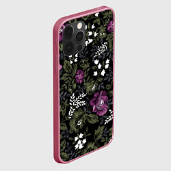Чехол для iPhone 12 Pro Max Цветы, цвет: 3D-малиновый — фото 2