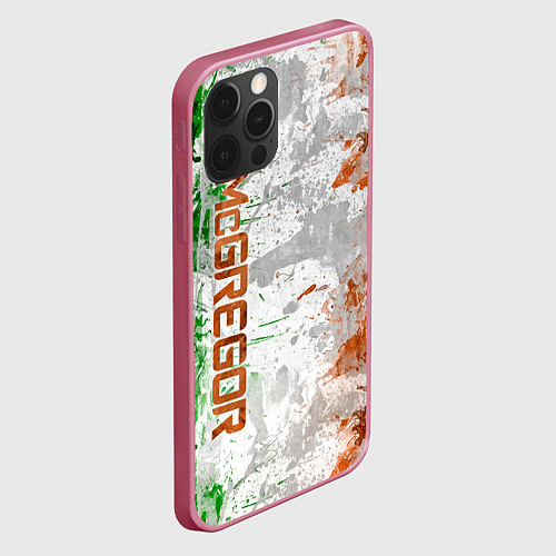 Чехол iPhone 12 Pro Max Конор МакГрегор / 3D-Малиновый – фото 2