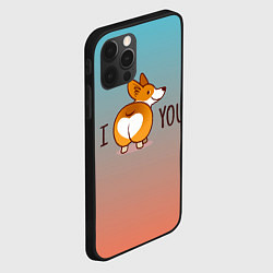 Чехол для iPhone 12 Pro Max I love you смешной корги, цвет: 3D-черный — фото 2