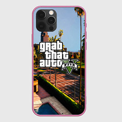 Чехол для iPhone 12 Pro Max GTA 5, цвет: 3D-малиновый