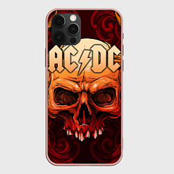 Чехол для iPhone 12 Pro Max ACDC, цвет: 3D-светло-розовый