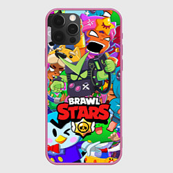 Чехол для iPhone 12 Pro Max BRAWL STARS VIRUS 8-BIT, цвет: 3D-малиновый