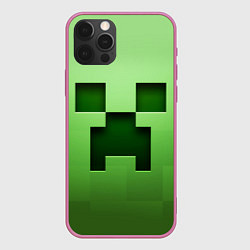 Чехол для iPhone 12 Pro Max MINECRAFT, цвет: 3D-малиновый