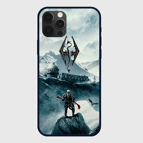 Чехол iPhone 12 Pro Max Skyrim Warrior / 3D-Черный – фото 1