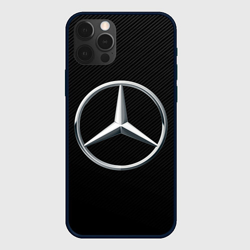 Чехол iPhone 12 Pro Max MERCEDES-BENZ CARBON / 3D-Черный – фото 1