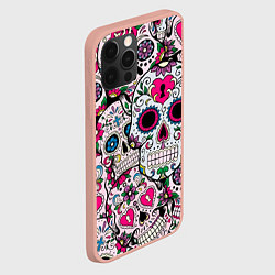 Чехол для iPhone 12 Pro Max Весёлые черепа, цвет: 3D-светло-розовый — фото 2