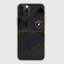 Чехол для iPhone 12 Pro Max LAMBORGHINI, цвет: 3D-салатовый