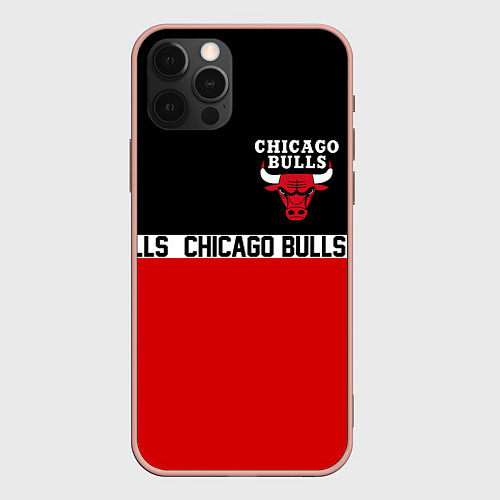 Чехол iPhone 12 Pro Max CHICAGO BULLS / 3D-Светло-розовый – фото 1