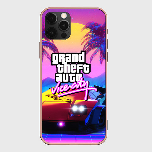 Чехол iPhone 12 Pro Max GTA 2020 / 3D-Светло-розовый – фото 1