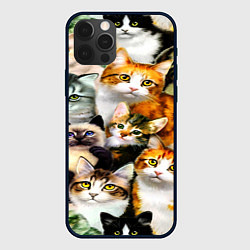 Чехол для iPhone 12 Pro Max КОТЫ, цвет: 3D-черный