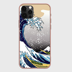 Чехол для iPhone 12 Pro Max The great wave off kanagawa, цвет: 3D-светло-розовый