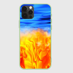 Чехол для iPhone 12 Pro Max ЛЕД И ПЛАМЯ, цвет: 3D-салатовый