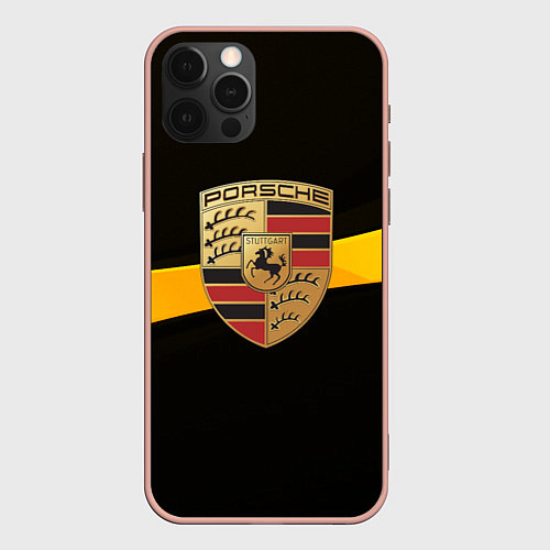 Чехол iPhone 12 Pro Max PORSCHE / 3D-Светло-розовый – фото 1