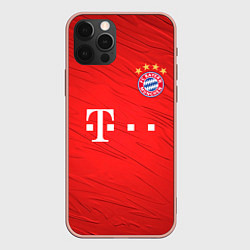 Чехол для iPhone 12 Pro Max BAYERN MUNCHEN, цвет: 3D-светло-розовый