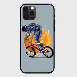 Чехол для iPhone 12 Pro Max Космический велосипедист Z, цвет: 3D-черный