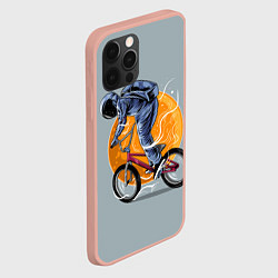 Чехол для iPhone 12 Pro Max Космический велосипедист Z, цвет: 3D-светло-розовый — фото 2