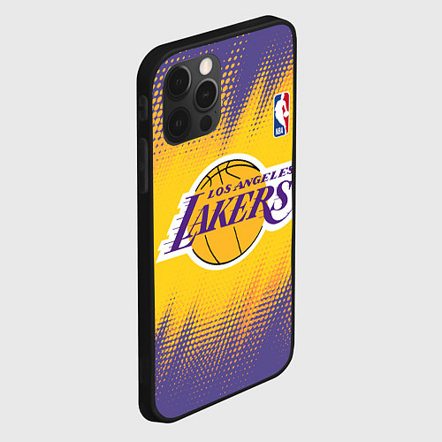 Чехол iPhone 12 Pro Max Los Angeles Lakers / 3D-Черный – фото 2