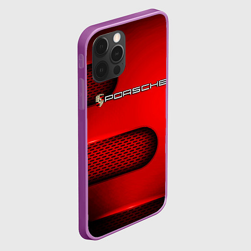 Чехол iPhone 12 Pro Max PORSCHE / 3D-Сиреневый – фото 2