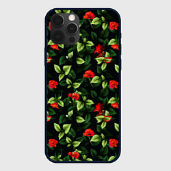Чехол для iPhone 12 Pro Max Цветочный сад, цвет: 3D-черный