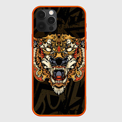 Чехол для iPhone 12 Pro Max Тигровый стимпанк Tiger, цвет: 3D-красный