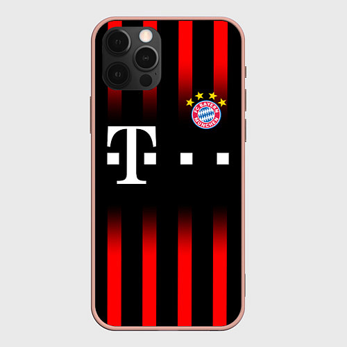 Чехол iPhone 12 Pro Max FC Bayern Munchen / 3D-Светло-розовый – фото 1