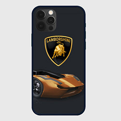 Чехол для iPhone 12 Pro Max Lamborghini- motorsport, цвет: 3D-черный