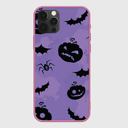 Чехол для iPhone 12 Pro Max Фиолетовый хэллоуин, цвет: 3D-малиновый