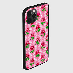 Чехол для iPhone 12 Pro Max Декор из нежных роз, цвет: 3D-черный — фото 2