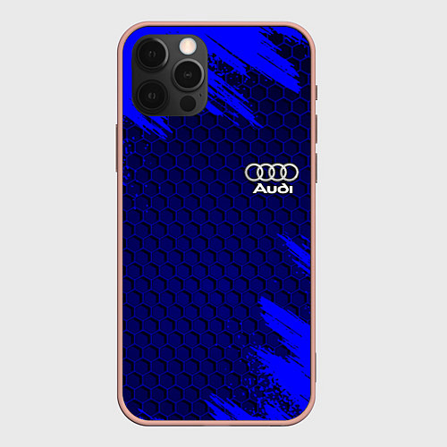 Чехол iPhone 12 Pro Max AUDI / 3D-Светло-розовый – фото 1