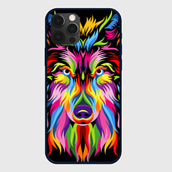 Чехол для iPhone 12 Pro Max Neon wolf, цвет: 3D-черный