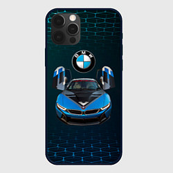 Чехол для iPhone 12 Pro Max BMW i8 Turbo тюнинговая, цвет: 3D-черный