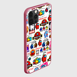 Чехол для iPhone 12 Pro Max AMONG US, цвет: 3D-малиновый — фото 2
