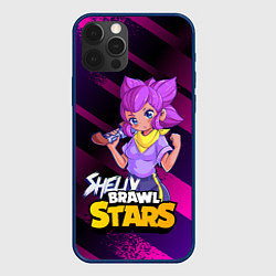 Чехол для iPhone 12 Pro Max Brawl Stars Shelly, цвет: 3D-тёмно-синий