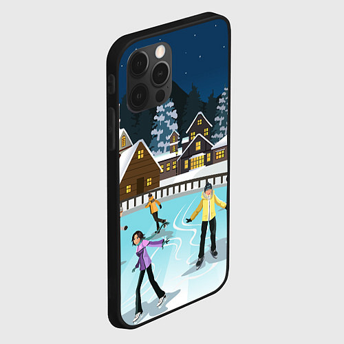 Чехол iPhone 12 Pro Max Рождественский каток / 3D-Черный – фото 2
