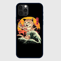 Чехол для iPhone 12 Pro Max Японский кот, цвет: 3D-черный