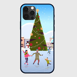 Чехол для iPhone 12 Pro Max Новогодний каток, цвет: 3D-черный