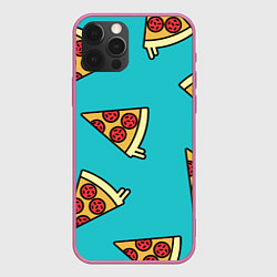 Чехол для iPhone 12 Pro Max Пицца, цвет: 3D-малиновый