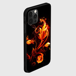 Чехол для iPhone 12 Pro Max Огненный цветок, цвет: 3D-черный — фото 2