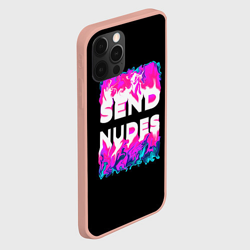 Чехол iPhone 12 Pro Max Send Nudes / 3D-Светло-розовый – фото 2
