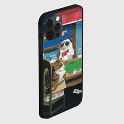Чехол для iPhone 12 Pro Max Коты играют в покер, цвет: 3D-черный — фото 2