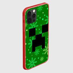 Чехол для iPhone 12 Pro Max ЗИМНИЙ MINECRAFT, цвет: 3D-красный — фото 2